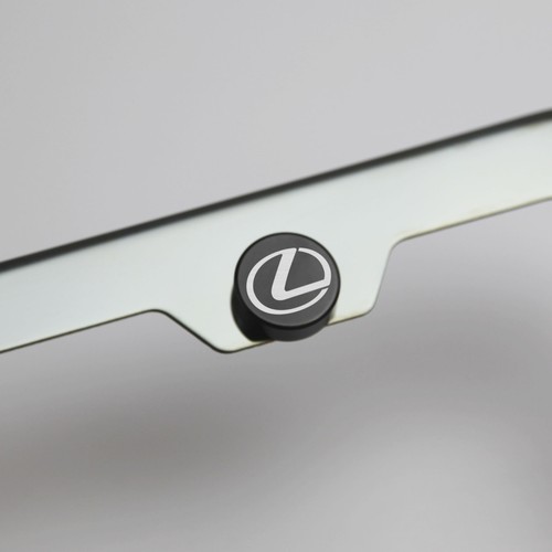 Laser Etched Black Aluminum L logo License Plate Frame Bolts Fastener Screws Cap - Picture 6 of 6