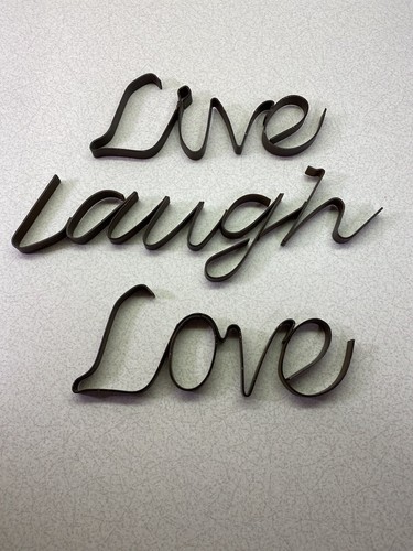 Live Laugh Love ~ Metal Wall Decor Sign Words ~ 3 pieces ~ Rustic Weathered. - Picture 1 of 6