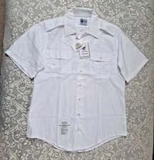 Defense Logistics Agency Shirt Men's 16.5 Garrison Collection White Poly Cotton