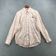 Cutter & Buck Button-Down Shirt Mens Large Long Sleeve Embroidered Casual Orange