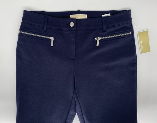 NWT Michael Kors Womens Stretch Real Navy Skinny Tapered Dress Pants - Size 10 - Picture 2 of 7