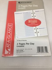 At-A-Glance #47754, 2 Pages Per Day 5 1/2 x 8 1/2 fits 3 & 7 ring, 32 per pack