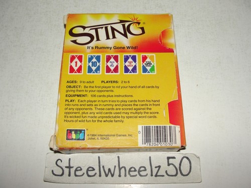 Juego de cartas Sting 1984 Juegos internacionales COMPLETO 106 instrucciones y caja - Imagen 3 de 3