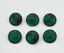 6pc Swarovski Crystal Emerald ss47 Chaton Rivoli 1122 Stone; No Hole; 10mm