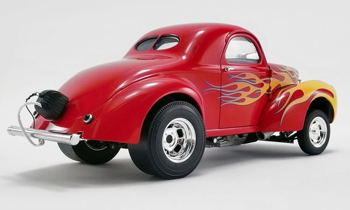 1941 VINTAGE WILLYS RED FLAMES GASSER NHRA DRAG 1:18 ACME A1800916 HOT ROD GMP - Picture 3 of 7
