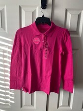 NWT Girl's Children's Place Long Sleeve Polo L 10/12 SPRUCESHADE Reg 14.95 