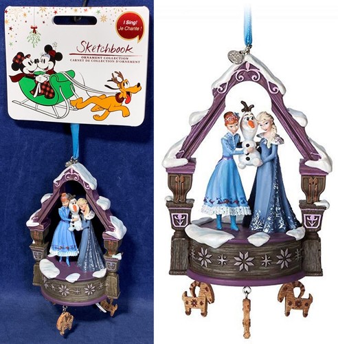 ELSA ANNA OLAF Singing Disney SKETCHBOOK ORNAMENT Olaf's Frozen Adventure MUSIC - Picture 1 of 15