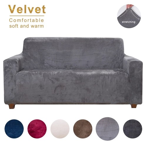 Samt Sofabezüge Plüsch Samt Stretch Schutz + GRATIS Biesen - Bild 11 von 24