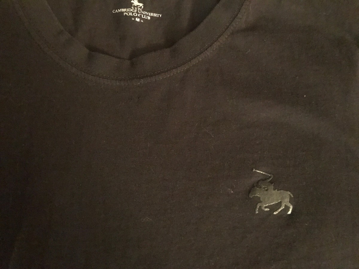 Cambridge University Polo Club Black T-Shirt men's Size M