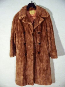 Manteau vintage fourrure en vison couleur camel Femme taille Manteau fourrure camel