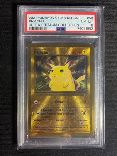 2021 Pokemon Celebrations 25th ANNIVERSARY Pikachu Gold Metal #58 PSA 8 MINT