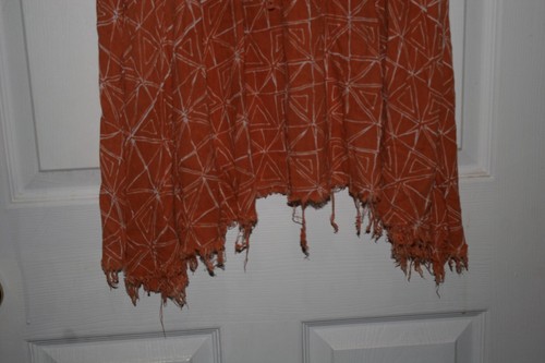 FAITHFUL THE BRAND Skirt Orange White Tiered Layered Raw Edge Rayon Size Large - Picture 2 of 6