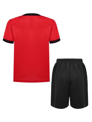 Kids Boys Short Sleeve T-shirt Drawstring Elastic Waistband Shorts Sports Suit - Picture 99 of 143