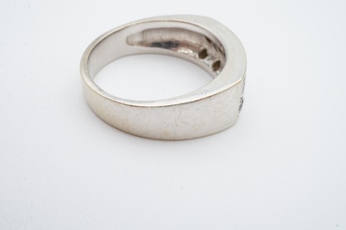 14k White Gold 0.40 CTW Diamond Mens Ring Size 9.75 - Picture 9 of 12