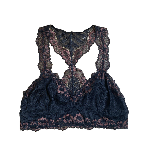 Intimate Free People Damen Bralette Gr. L schwarz und rose Spitzen BH