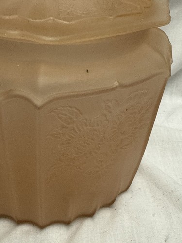 Vintage Anchor Hocking Mayfair Frosted Pink Depression Glass Cookie Jar With Lid - Picture 7 of 15