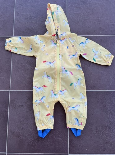 JOULES Puddle Rain Suit 3-6 Months & 2-3 Years Yellow Horse Waterproof Packable - Picture 2 of 18