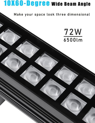 HiHzug 10x60' New Upgraded Wall Washer LED Lights, 72W 5000K Daylight Wall Wash - Picture 8 of 8