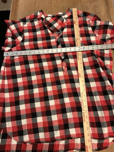 Ladies LongSleeve Red/Black Plaid Vneck So Soft Flannel Nightshirt, NWOT XXL - Picture 10 of 12
