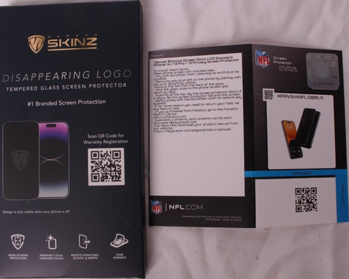 Keyscaper Denver Broncos iPhone 13 pro/13/14 Disappearing Logo Screen Protector - 第 1/1 張圖片
