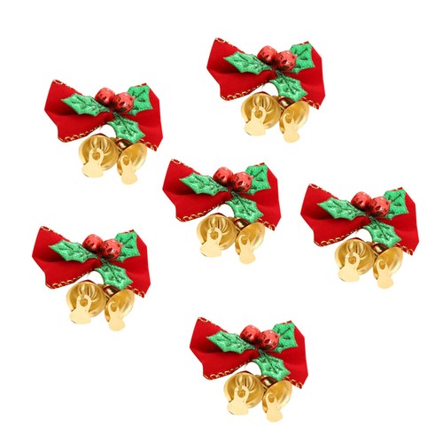 6 PCS Holiday Stocking Stuffer Christmas Bows Wreaths Christmas Burlap Bows - Picture 6 of 11