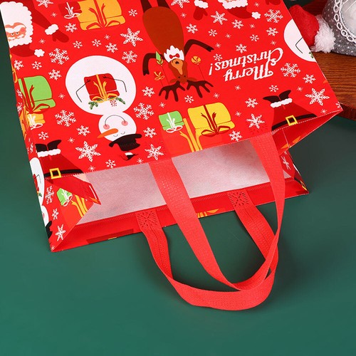 Christmas Tote Bags With Handles Foldable Reusable Shopping Bag RO - Picture 13 of 19