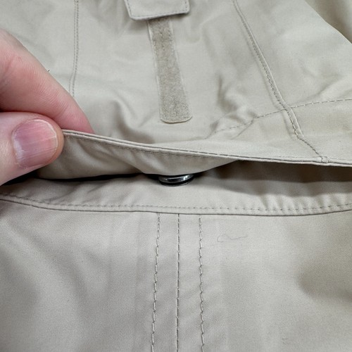 Vintage LL Bean Raincoat Womens Medium Petite Tan Trench Detachable Hood 0 CCD7 - Picture 9 of 12