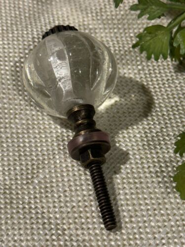 4; Vintage Glass Drawer Knobs Cabinet Door Pull w/ Gold-Bronze Metal Hardware - Picture 6 of 11