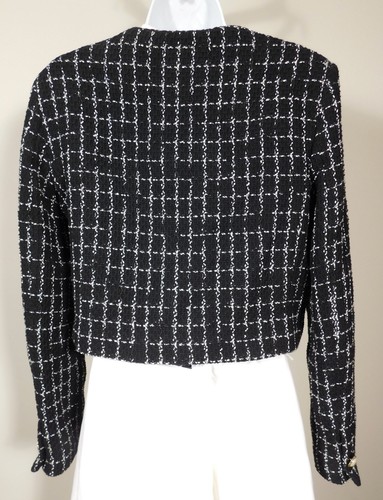Blazer chaqueta de tweed blanco negro PINKO para mujer talla 6 ($295) - Imagen 5 de 6