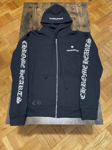 Brand New Auth Chrome Hearts Classic Scroll Logo FULL ZIP Hoodie Medium