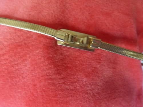 Cintura donna elastica in metallo tono oro 27" - 31" vintage - Foto 4 di 4