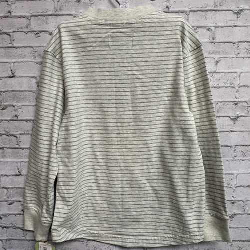 Class Club Jungen 4/5 gestreiftes Hemd beige grau langarm 100% Baumwolle NEU Neu mit Etikett - Bild 2 von 8