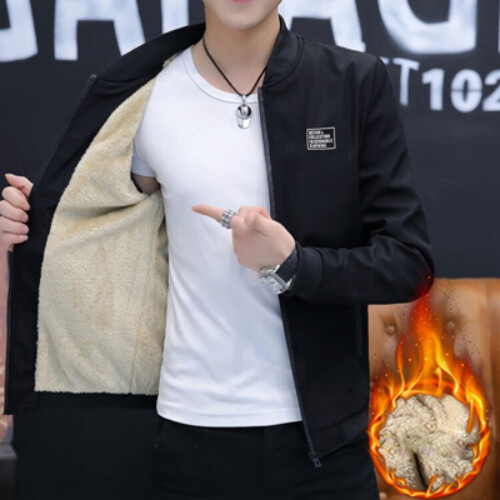 Men's Zipper Jacket Male Fleece Warm Coat Hip Hop Fit Pilot Jackets Mens - Picture 14 of 30