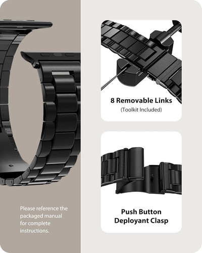 For Apple Watch: Stainless Steel Band 42/44/45mm Fits Series 9-2 & SE - Zdjęcie 38 z 39