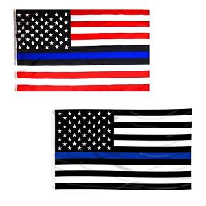 We Support Our Police Flag 3x5 Law Enforcement  Back The Blue Thin Blue Line