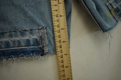 Afterlife Signature Patched Flare Blue Jean Shorts Jorts Korn Misfits Size 32x30 - Picture 7 of 8