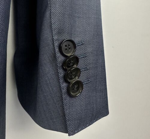 Hugo Boss Huge2 Genius1 Super 130 100% Wool Men’s Navy Grey Blue Suit Coat - 40R - Picture 11 of 13