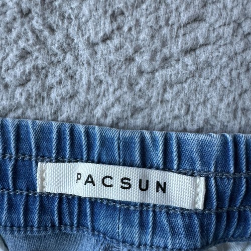 NEW PacSun Jeans Mens Medium Short Acid Wash Cargo Straight Vendor Stretch - Picture 6 of 15