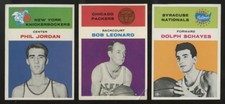 1961 FLEER BASKETBALL 3 WEIRD PRODUCTION ERRORS 24 JORDON 28 LEONARD 39 SCHAYES 