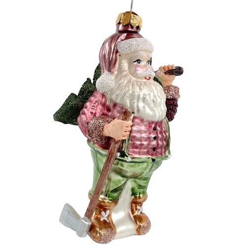 Holzfäller Ornament - Weihnachtsmann mundgeblasenes Glas Weihnachtsschmuck - Bild 3 von 5