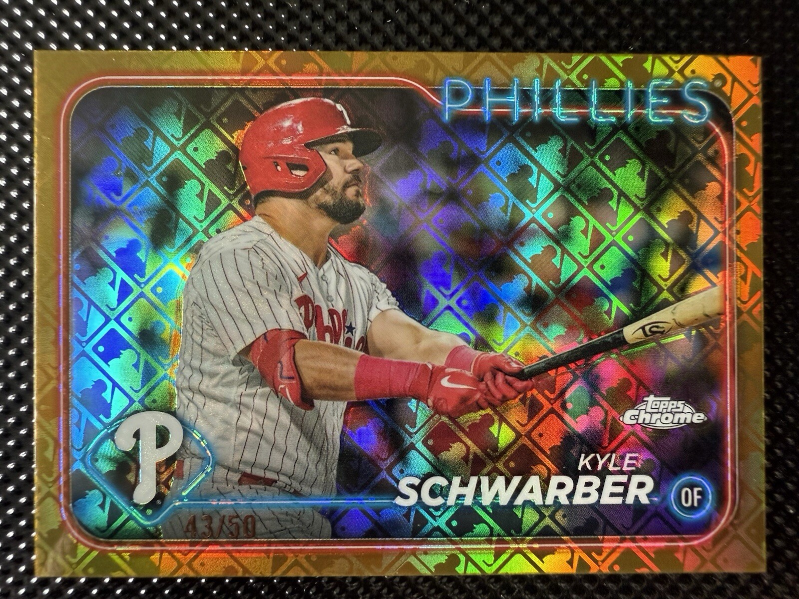 2024 Topps Chrome Logofractor Kyle Schwarber GOLD Refractor /50 Phillies 43/50