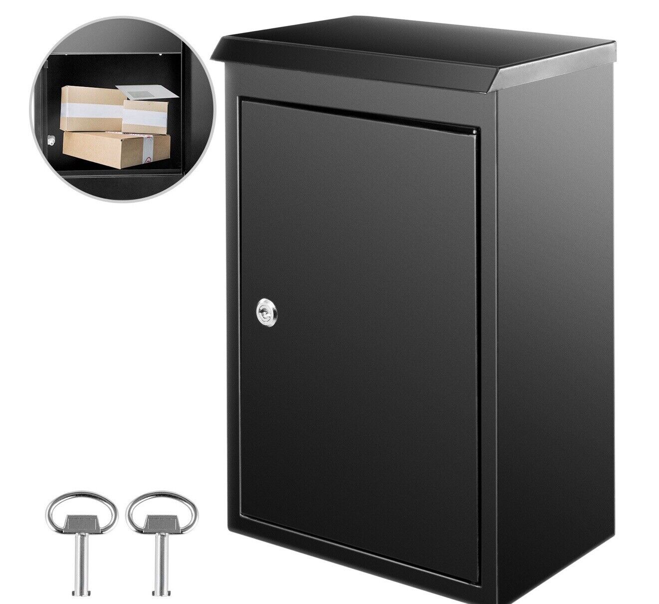 Steel Max 44% cheap OFF Locking Extra Large Drop Box Wall Office Mailbox Outside Mounted for Home