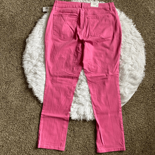 Crown & Ivy Global Pink Crop Jeans New Stretch Womens Size 8 - Picture 2 of 9