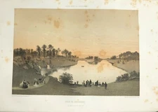 Lithograph Paris Bois de Boulogne in Folio 1861