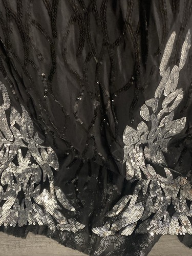 Neu Miss Ord formell durchsichtig elegant schwarz/silber mit Strass Größe M Damenkleid - Bild 2 von 15