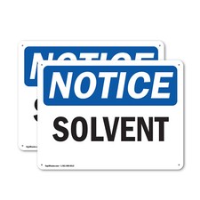(2 Pack) Solvent OSHA Notice Sign Decal Metal Plastic