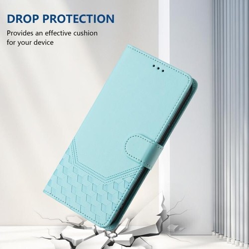 For Motorola Edge 60 Fusion Honeycomb Embossing RFID Leather Phone Case green - Photo 7 sur 7