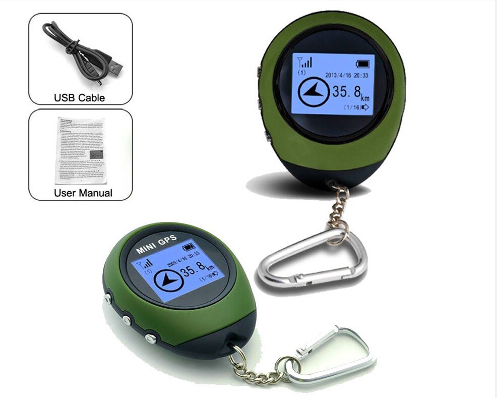 Handheld Location Finder Mini GPS Hiking Tracker Pace Compass