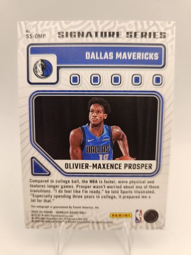 2023-24 Donruss - Signature Series Olivier-Maxence Prosper #SS-OMP (AU,RC) - Picture 2 of 2