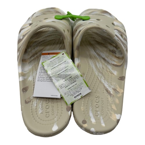 Classic Crocs Marbled Slide Sandals Beige White 206879-2Y3 Sz Men's 6 Women's 8 - Picture 6 of 7